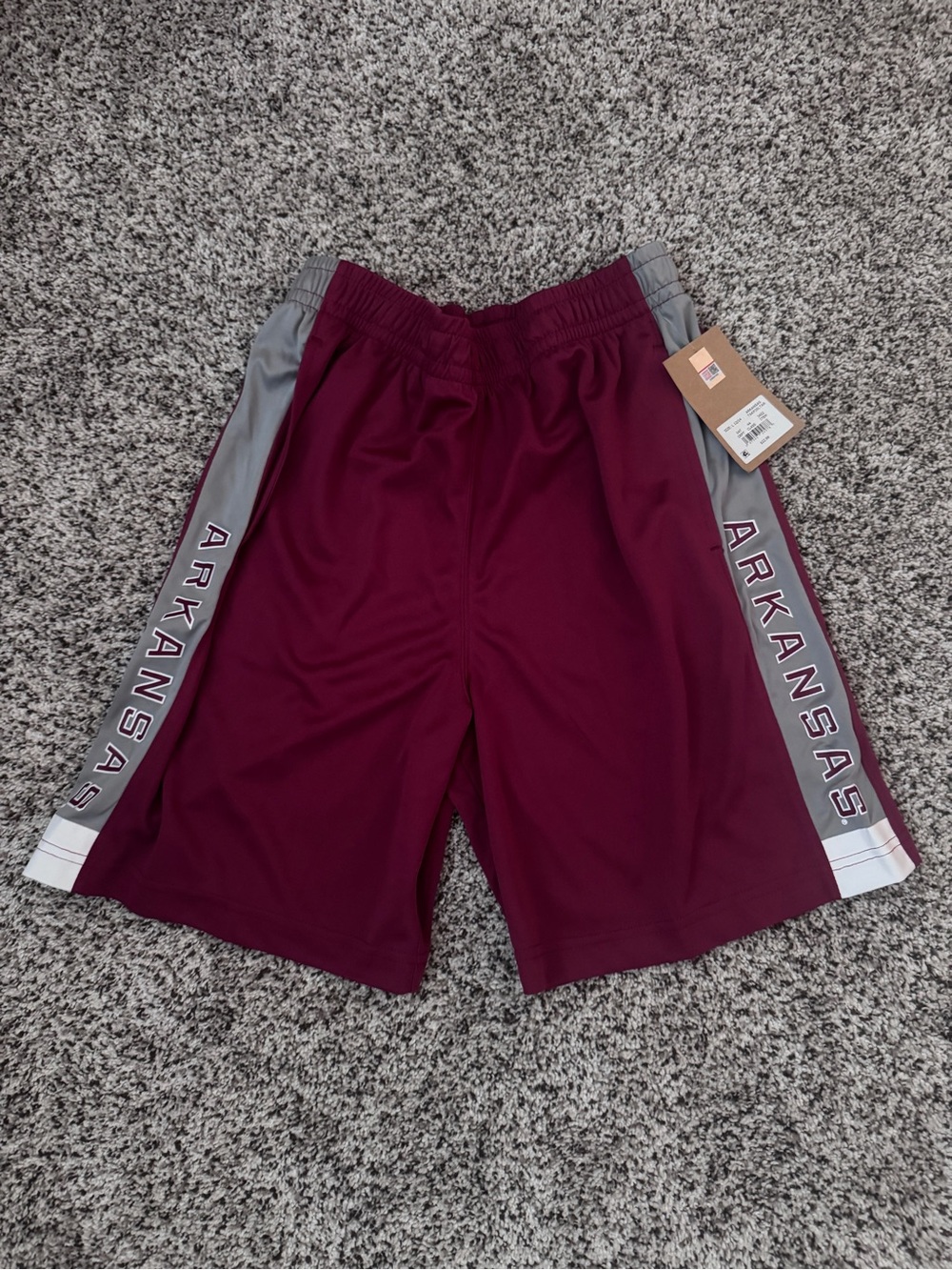 Arkansas Razorbacks Boys Youth L 12/14 Mesh Athletic Basketball Shorts NWT